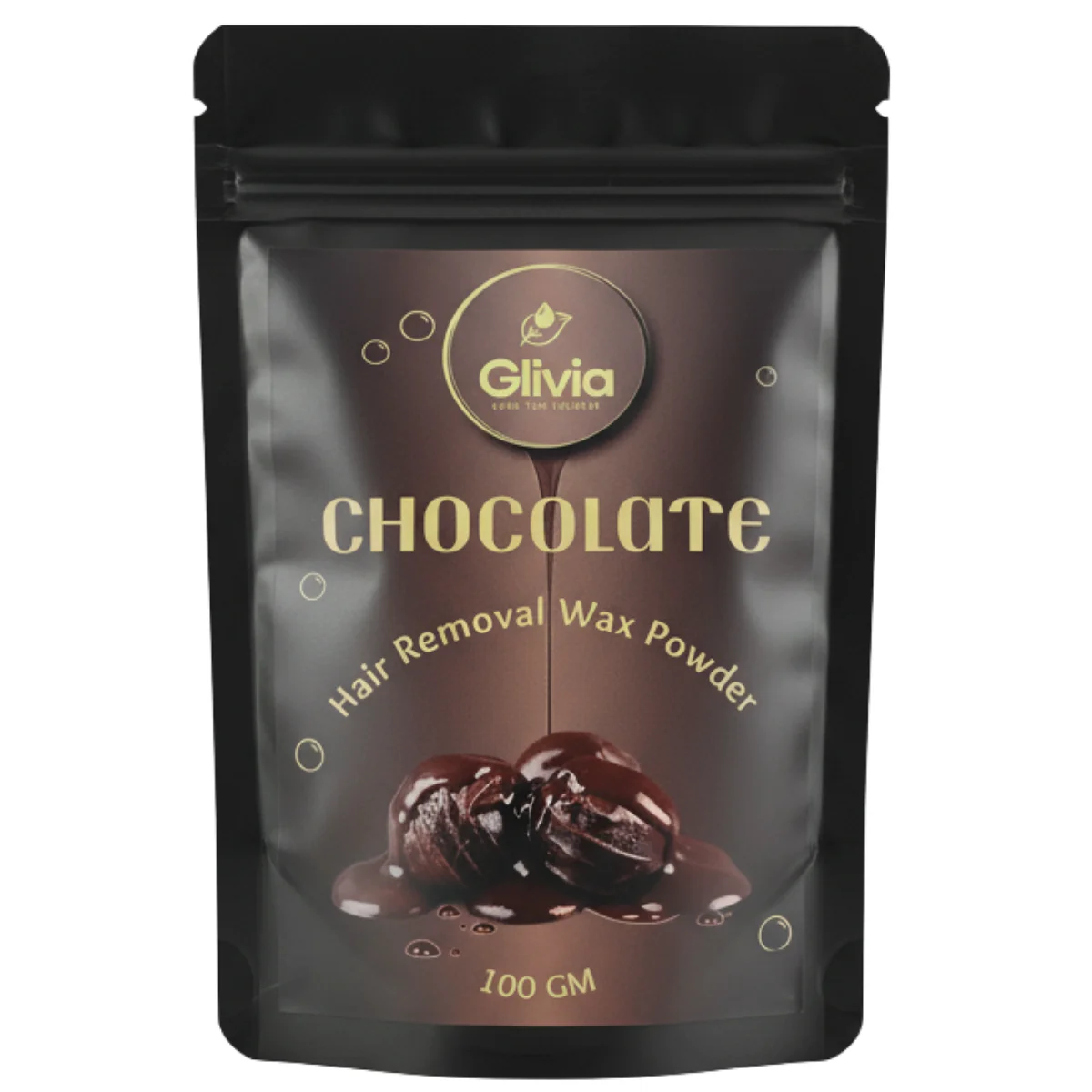Glivia Dark Chocolate Wax Powder for Women & Men | Aloe Vera & Herbal Facial Hair Removal Formula | Painless Face Body Bikini Waxing Solution | Natural Hair Wax Powder for Smooth Skin at Home | 100g